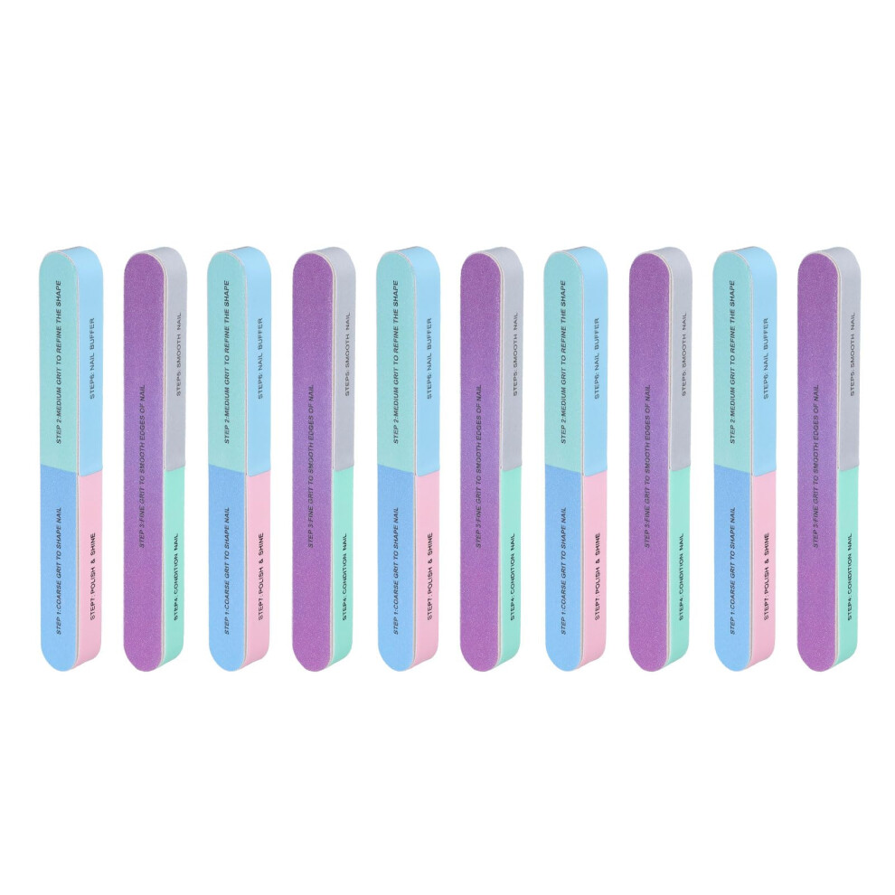 10pcs 7 Way Nail Buffer Block Set, MultiGrit Professional Buffing and Polishing for Acrylic and Natural Nails