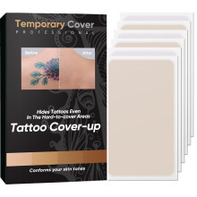 Waterproof Tattoo Cover Up Patch Tape, Natural Skin Tone Concealer for Scars and Tattoos, 12pcs