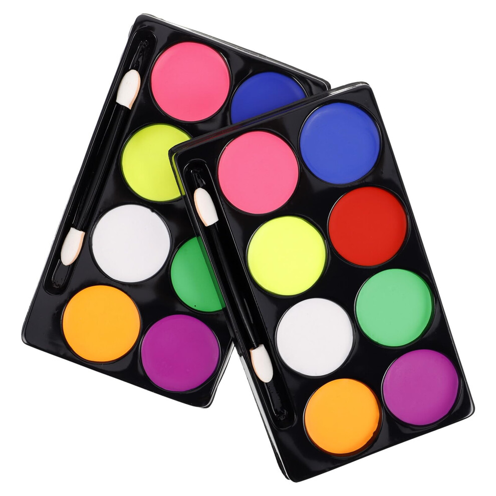 OilBased Face and Body Paint Palette with Brush, Vibrant Colors for Cosplay, Festival, Stage