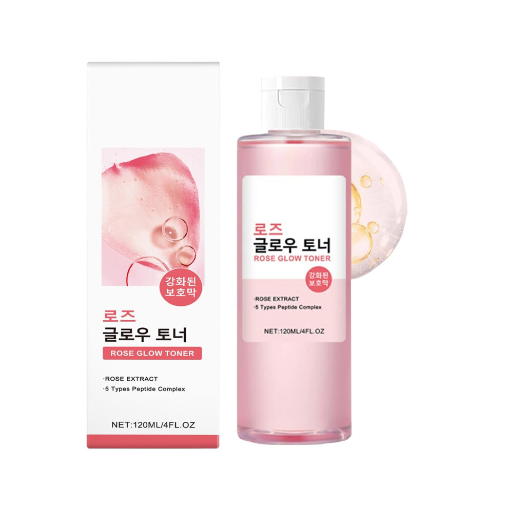 Rose Glow Toner 120ml with Rose Extract, Niacinamide and Peptides for Deep Hydration and Radiance