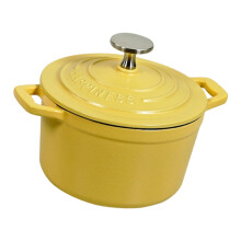 Geëmailleerde braadpan van 0,9 liter met deksel voor het-Blauw