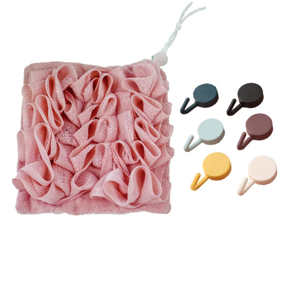 2in1 Bath Towel and Shower Ball Set with DoubleSided Exfoliation and BuiltIn Soap Box