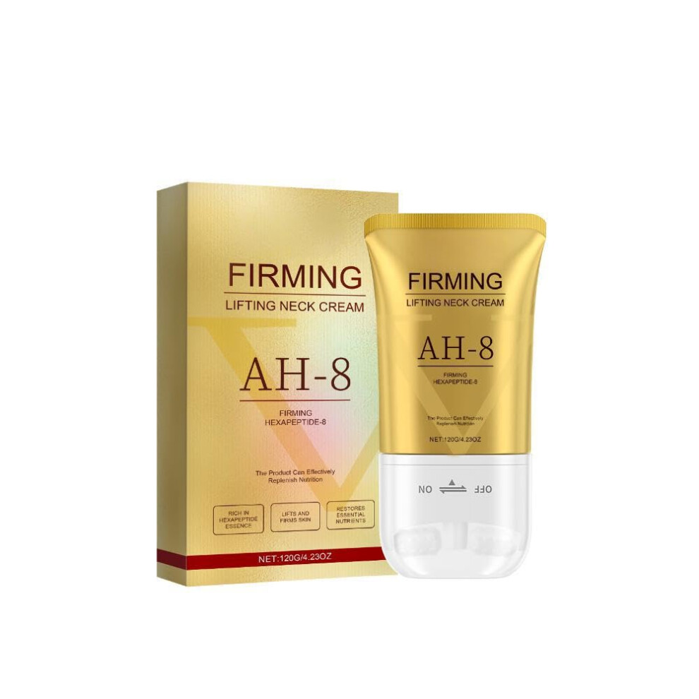 Cream Neck Firming With Hyaluronic Acid And Peptides, Anti Aging Roller For Hydration And Fine Lines
