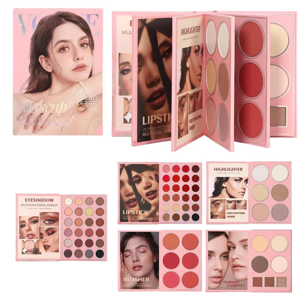 AllinOne 5Layer Eyeshadow and Makeup Palette with Blush Lip Gloss Highlight for Travel