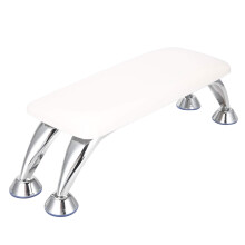 Nail Arm Rest Cushion with PU Leather Hand Pillow, Stainless Steel Legs, Fits Most Nail Lamps, 40x15cm