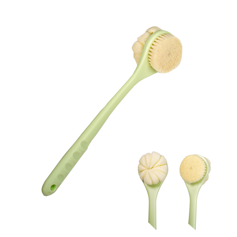 Back Scrubber for Shower with 15.7 Inch Long Handle, DualSided Body Brush for Exfoliating and Cleansing