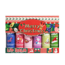 Lip Balm Set with Deep Hydration and Fruity Scent, Holiday Gift Collection 6 Piece Multicolor