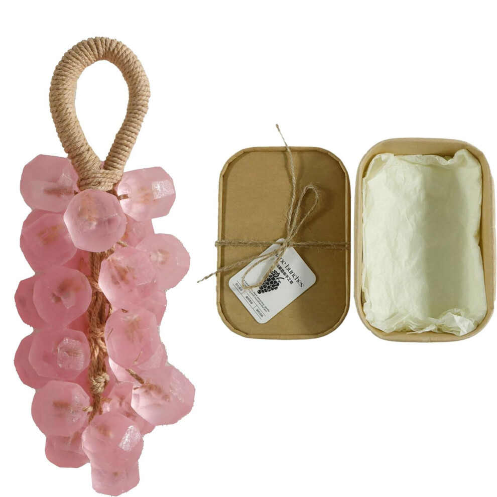 Peach/Pink Handmade Grape Soap On A Rope With Fresh Scent For Decorative Bath And Hand Wash