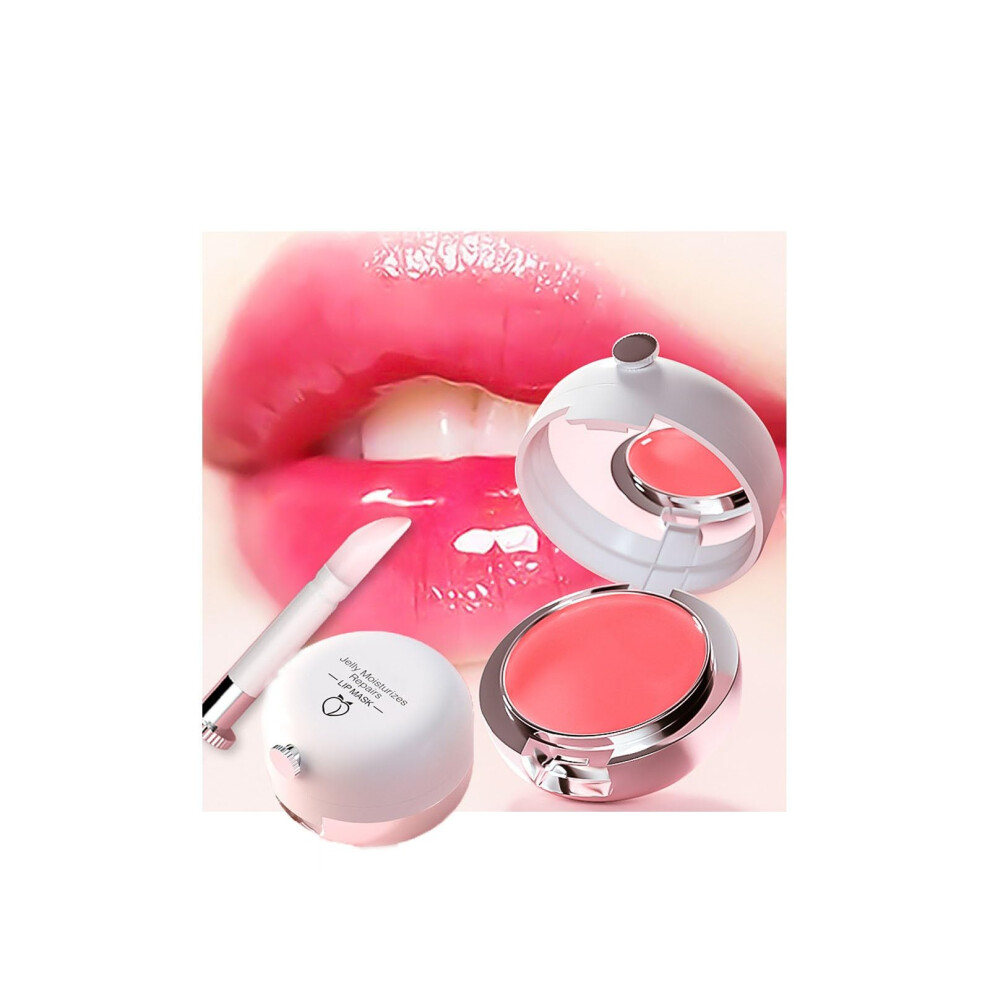 Peach Lip Sleeping Mask 2Pcs Overnight Hydrating Balm For Dry Chapped Lips Deep Nourishing Treatment