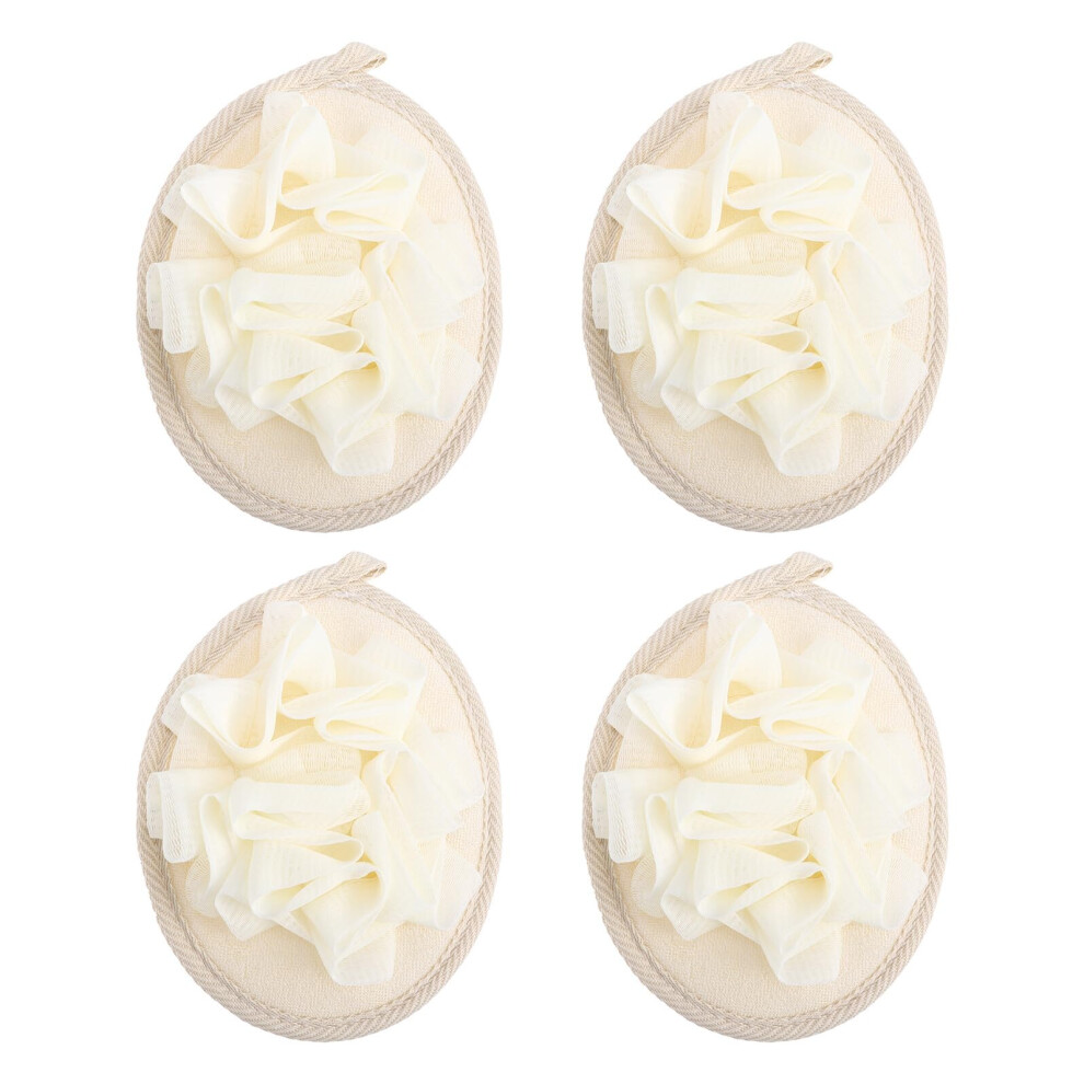 4pcs Dual Texture Shower Loofah Ball Soft Mesh Bath Sponge Exfoliating Body Scrubber