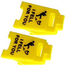 Schattige mini "I Fell for You" teken-2 stuks geel zwart