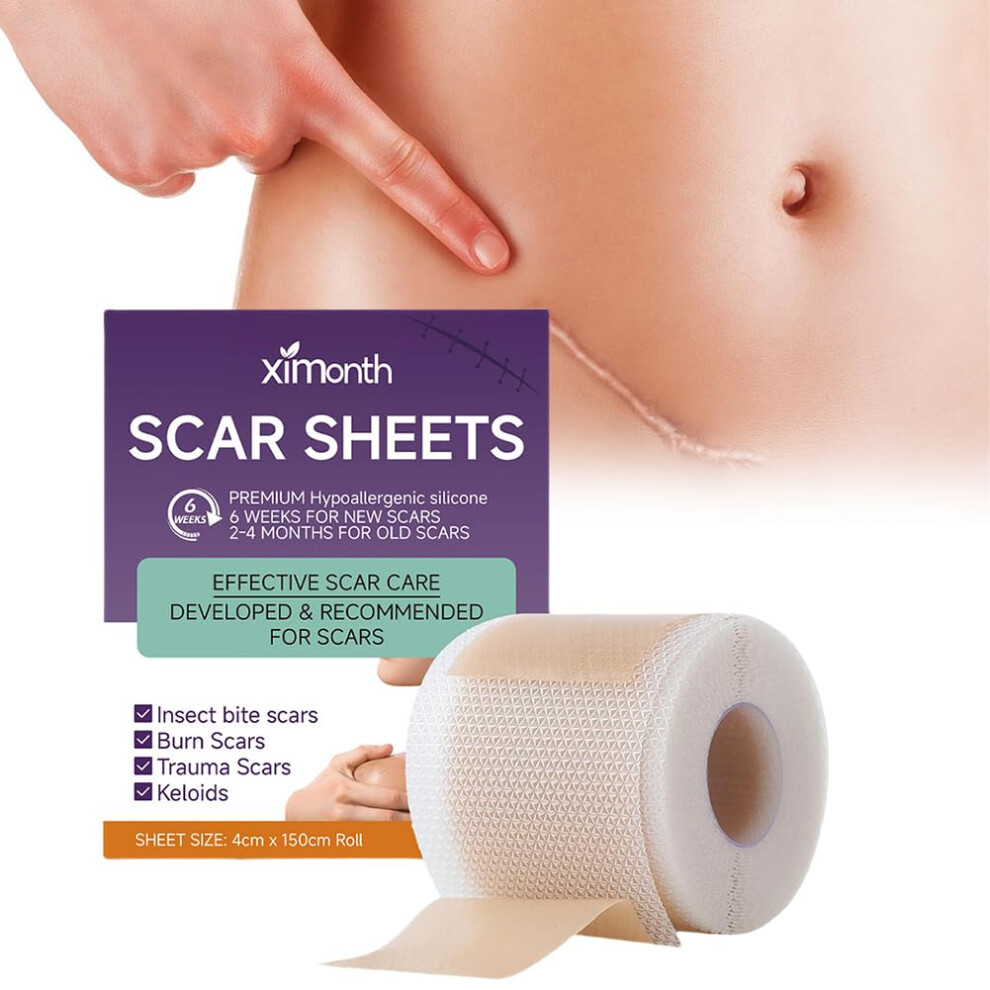 Silicone Scar Sheets Roll for Keloid CSection Tummy Tuck Scars, Medical Grade 1.6'x59'