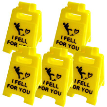 Romantici "I Fell for You" Mini Sign Grappig-5 stuks geel zwart