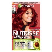 Garnier Nutrisse Ultra Color Permanent Colour 6.60 Fiery Red (3 PACKS)