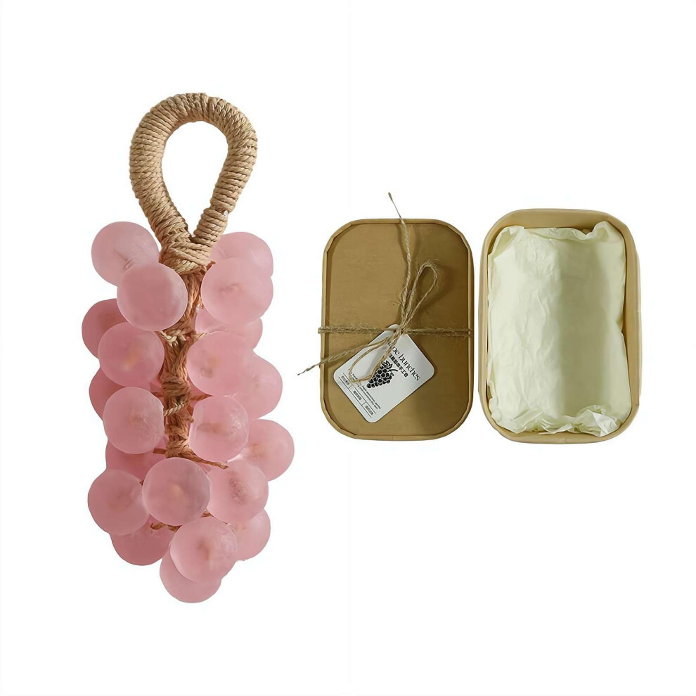 Pink Handmade Grape Soap On A Rope Decorative Artisan Design With Longlasting Natural Fragrance