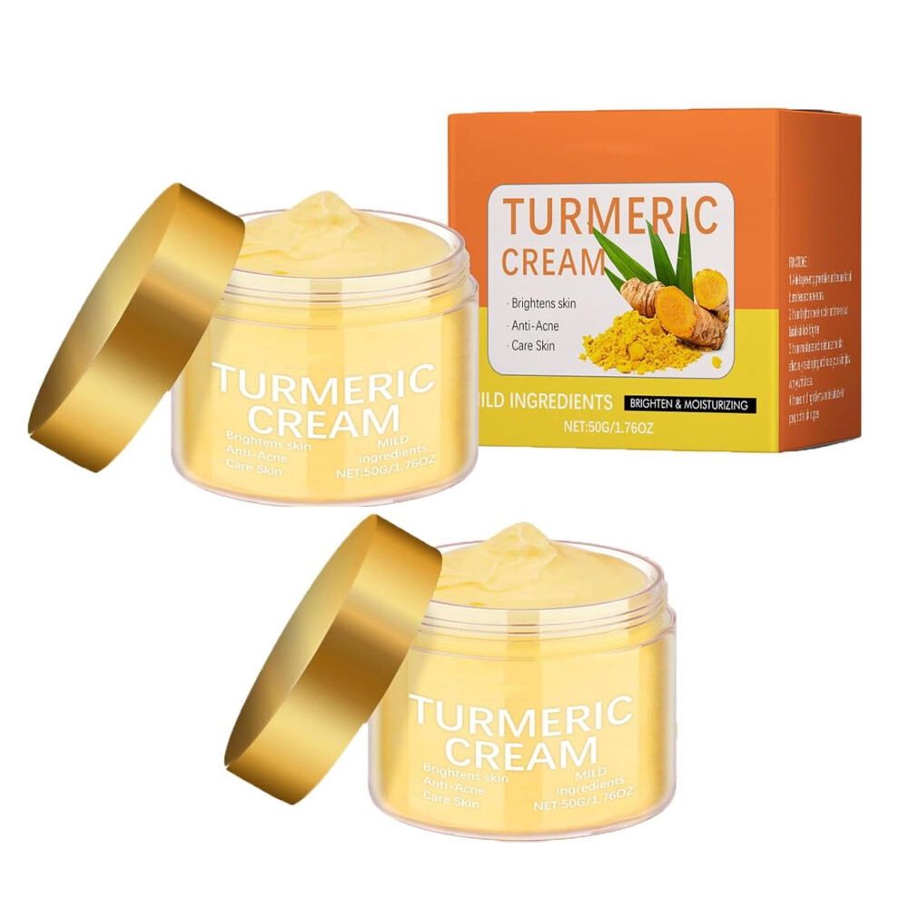 Cream/Dark Turmeric Face For Spots, Brightening Moisturizer With Deep Hydration And Antiaging Care, Even Skin Tone (2Pcs)