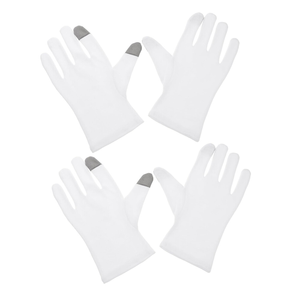 Moisturizing Gloves for Dry Hands Touchscreen Cotton Spa Gloves Overnight Hydration Reusable 2 Pairs
