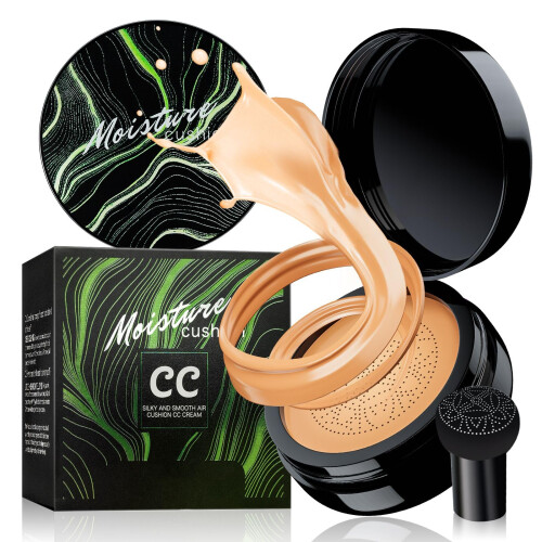 LongLasting Moisturizing Cushion Foundation with Full Coverage and Lightweight BB Cream Finish (Medium)