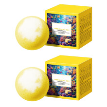 Lemon Scented Bath Bombs Twin Pack, SkinSoftening Bubble Bath Spa Gift Set for Adults