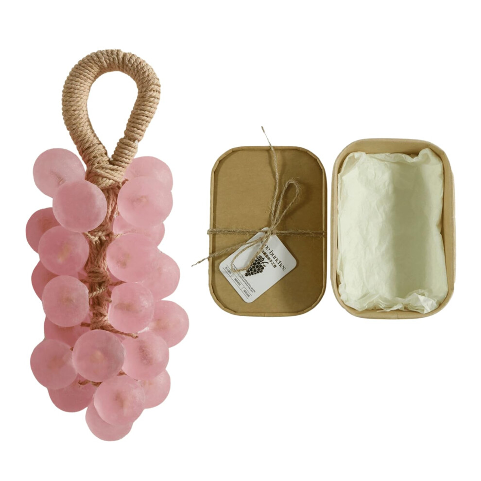 Peach Handmade Grape Soap On A Rope With Cold Process Creamy Lather And Refreshing Aroma Decorative Gift