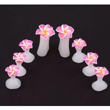 Toe Separators 8pcs Soft Pink Silicone Flower Pedicure Spacers for Smudge Nail Polish