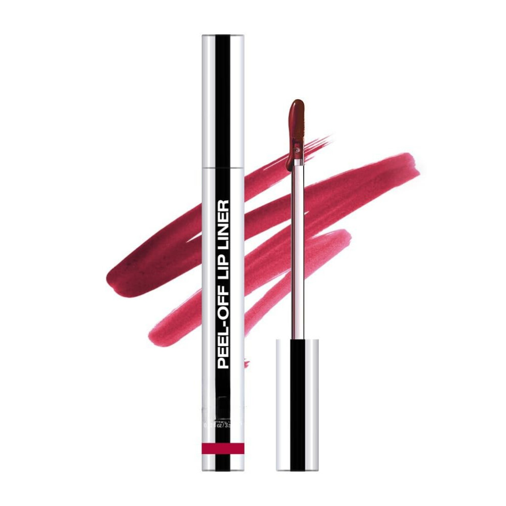 Peel Off Lip Stain with Vitamin E, SmudgeResistant Longwear Lip Liner and Base (06#)
