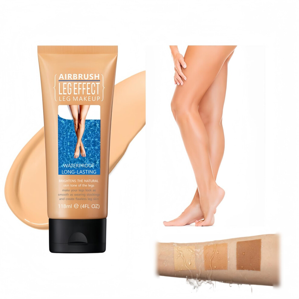 Waterproof Leg Makeup and Body Foundation â Covers Tattoos Veins Blemishes â Medium Glow 118ml