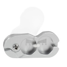 Pill Cutter for Small Pill, 1/2, 1/4, 1/8 Cutting, Metal Pill Cutter with Laser Scale& Transprent Lid, Silver