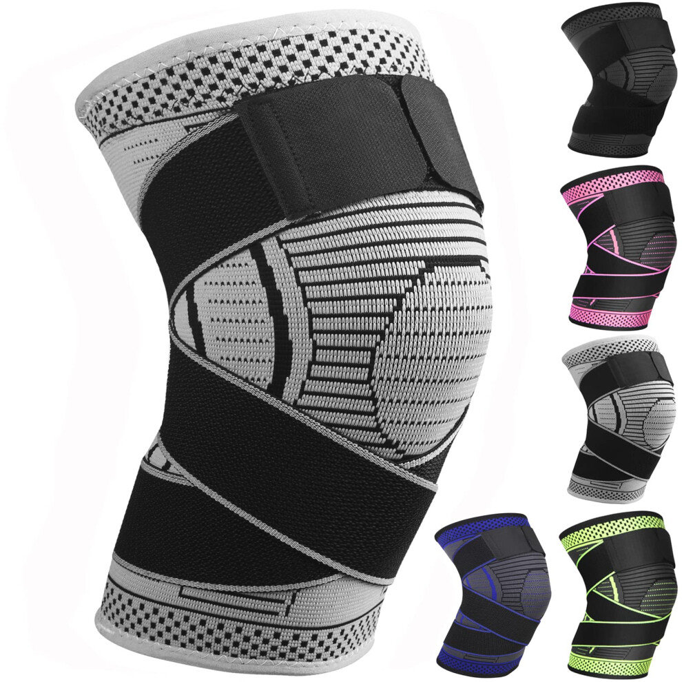 Ruilaibao Adjustable Knee Support Brace 1 Pack Compression Knee Sleeves For Men Women Use For Meniscus Tear, Arthritis, Tendinitis