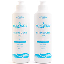 SONOSKIN Ultrasound Conductive Gel CIT, MIT and Paraben Free - Pack of 2 250ml Bottles