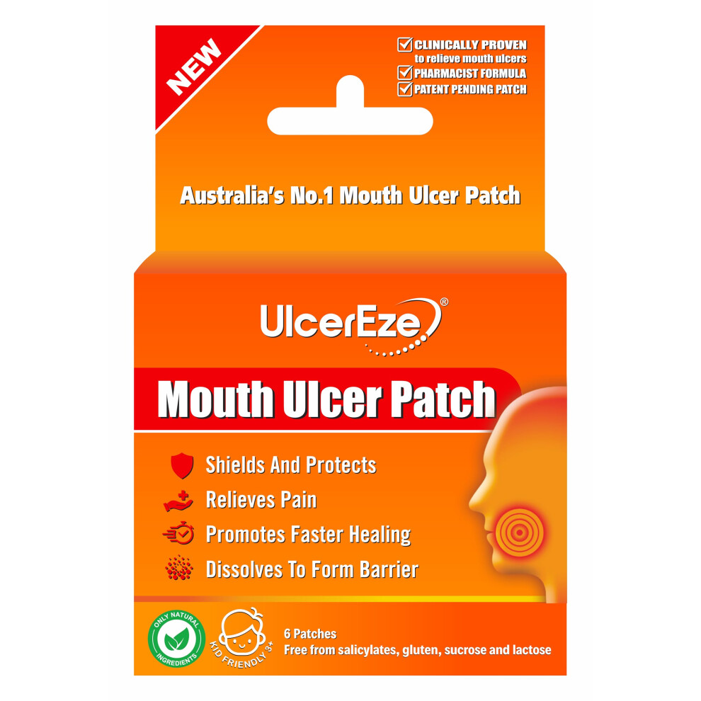 Ulcereze Mouth Ulcer Patch 6 Patches | Fast Relief | Oral Pain Treatment