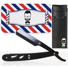 Sakkal Cut Throat Razor for Men – Matte Black Straight Razor – Professional Single Blade Barber Razor for Beard & Moustache Grooming –