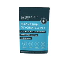 ActiHealth Magnesium Glycinate 3-in-1 1800mg | High Strength Glycinate, Malate & Citrate | 90 Capsules | Reduce Tiredness | Night