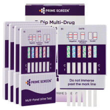 PrimeScreen Drug Testing Kits Drug Tests 5 Pack 6 in 1 Drug Test for Cannabis Cocaine Opiates Methamphetamine Amphetamines Benzodi