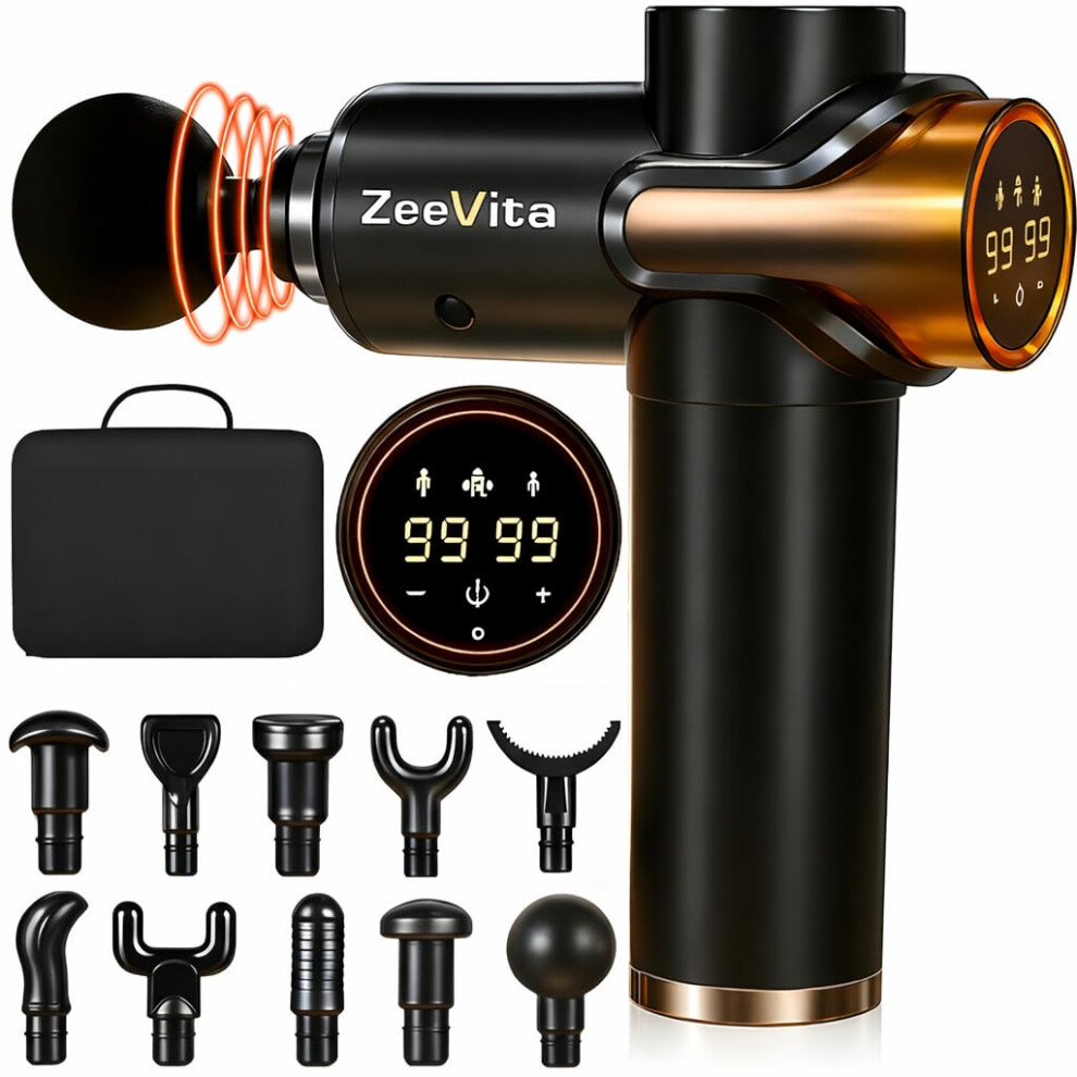 Zeevita Powerful 99 Speed Massage Gun With 3 Modes, Portable Deep Tissue Muscle Massager For Pain Relief Recovery, Percussion Athlete Mass