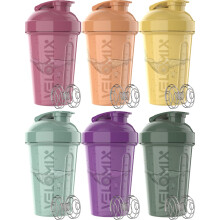 VELOMIX 6-Pack: 590 ml Protein Shaker Bottles for Protein Mixes, Shaker Cups for Protein Shakes, Small Shaker Bottle Pack, Shaker