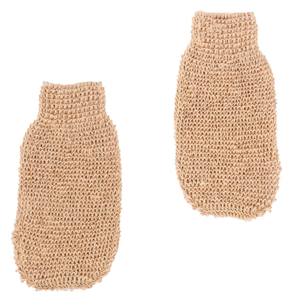 Exfoliating Gloves 2pcs Natural Ramie Body Scrub Mitts for Deep Cleansing and Dead Skin Removal