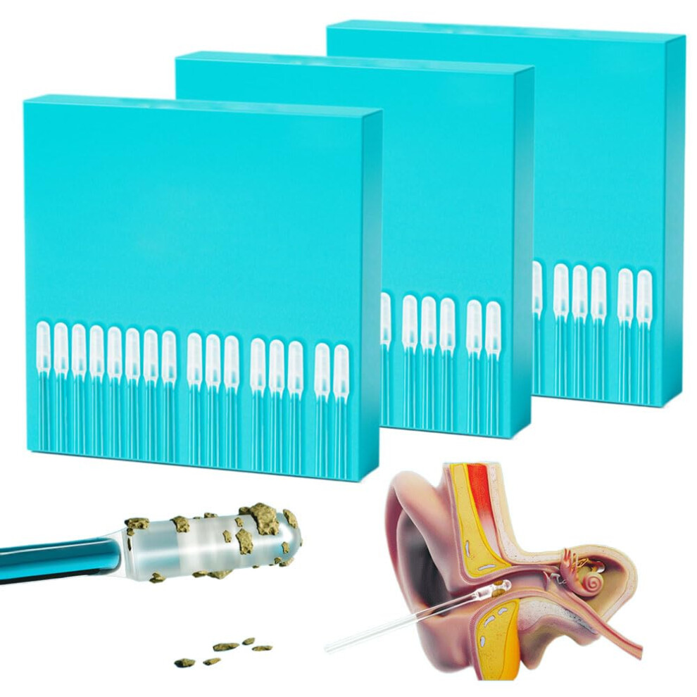 Earwax Removal Tool 72PCS with Soft Rubber Tips, Gentle Adhesive Reusable Ear Cleaning Swabs for Adults