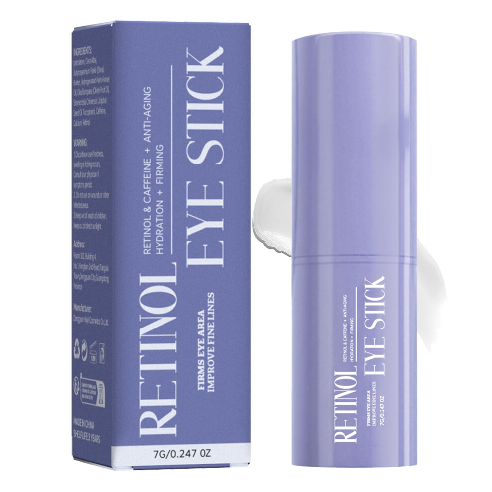 Cream/Dark Retinol Eye And Caffeine Balm Stick For Circles, Puffiness, Wrinkles, Anti Aging 0.24Oz