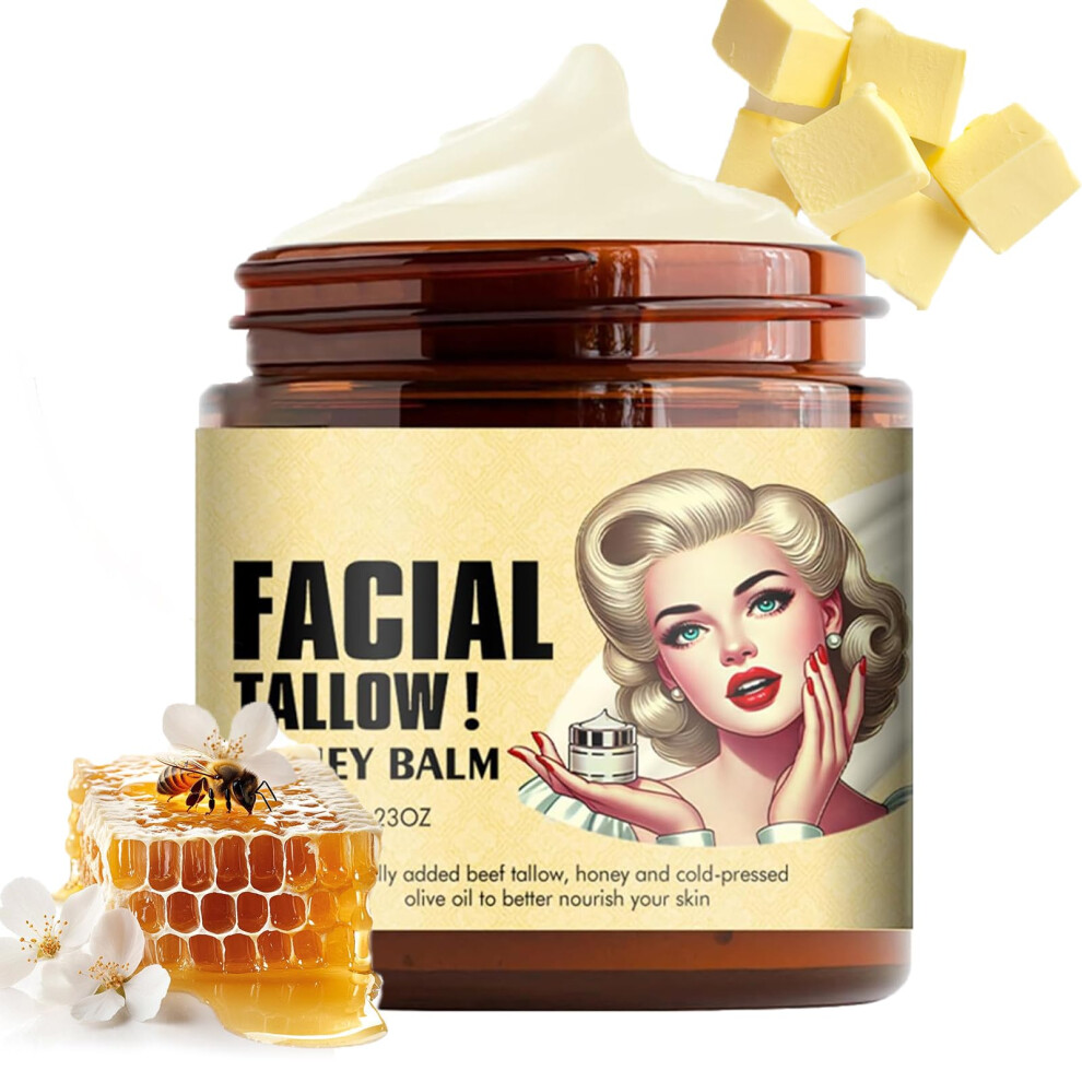 Cream Facial Moisturizer With Grassfed Beef Tallow And Honey Â Deep Hydrating Face For Dry Skin 120G