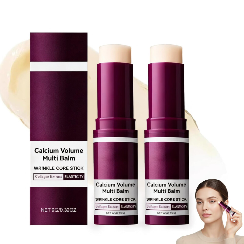 Collagen Balm Stick 2Pack with Dual Calcium for AntiAging Face, Eye and Neck Firming Care