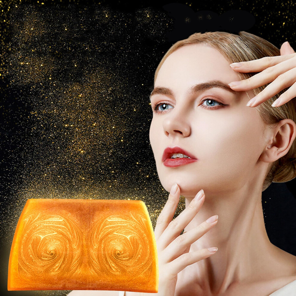Gold 24K Facial Soap Luxury Handmade Cleansing Bar With Korean Ginseng Gentle Phbalanced Gift