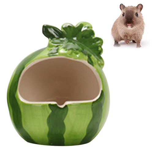Quality Ceramic Materials Ceramic Hamster Hideout, Perfect Fruit Design, Cooling Function, Adorable Design for Small Pets