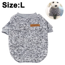 Modieuze wintertrui voor honden, grijs-wit, warme winterpullover met goede elasticiteit.