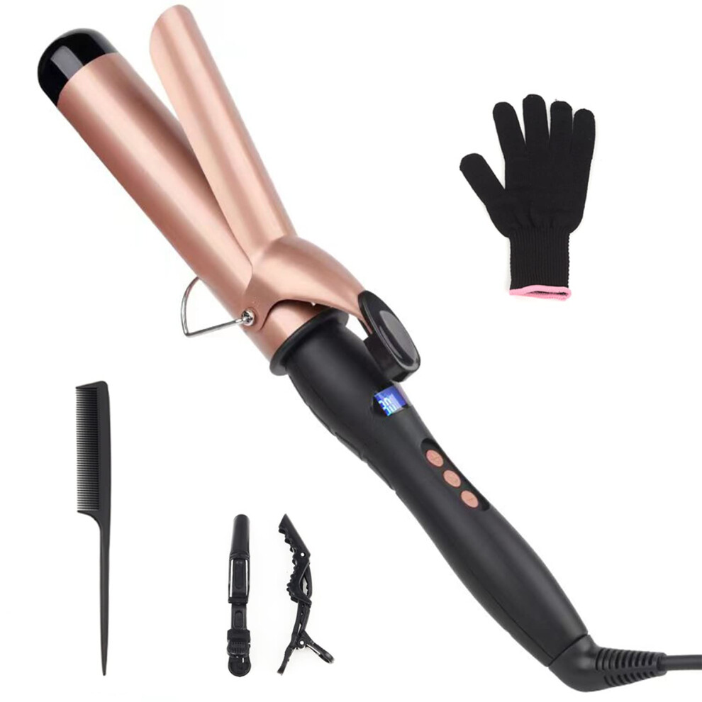 1.5 Inch Ceramic Curling Iron Wand for Big Curls with Adjustable Temperature and Auto Shutoff
