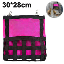 Slow Feed Hay Bag for Chinchillas, Slow Feed Design Easy To Use Four-Window Feeding Sack Durable Nylon Hay Feeder Storage for Rabbit Guinea Pig Small