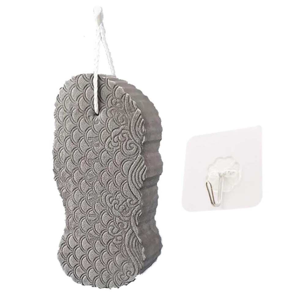 Grey Ultra Soft Bath Sponge For Kids And Adults Gentle Loofah Exfoliation Quickdry