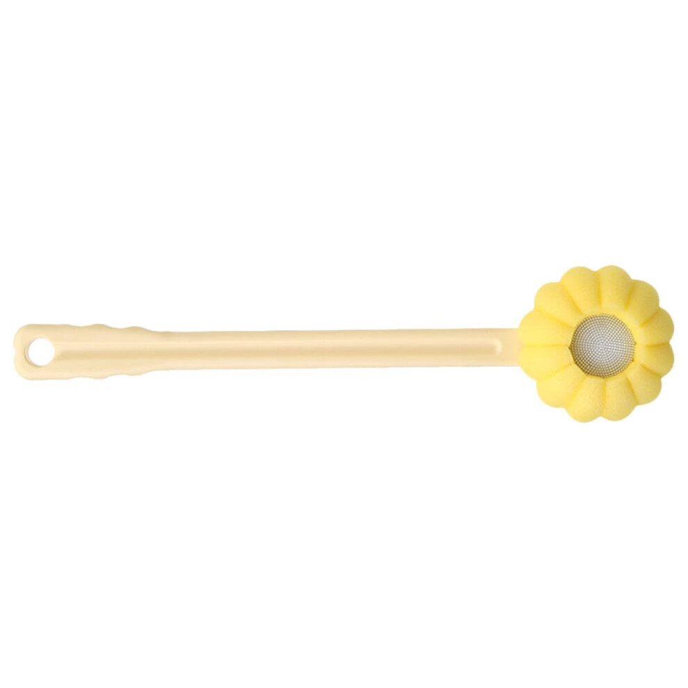 Long Handle Bath Brush Silicone Back Scrubber with Soft Sponge for Gentle Exfoliation and Elderly Use