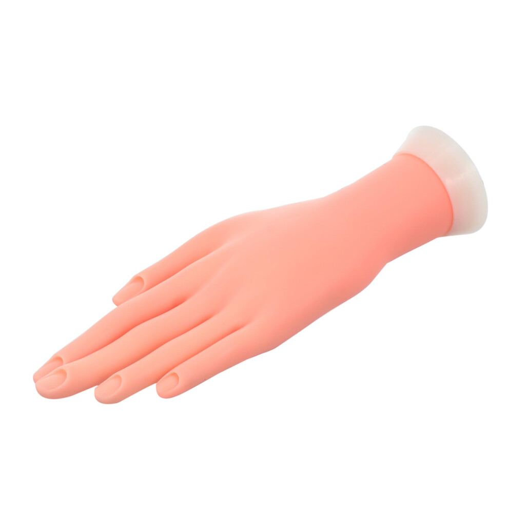 Manicure Practice Hand with Realistic Surface, Reusable Flexible Fake Hand for Nail Art Training