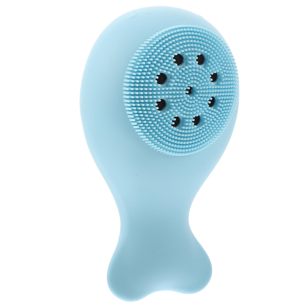 Blue Silicone Bath Brush Doublesided Body Scrubber For Deep Cleaning And Gentle Exfoliation